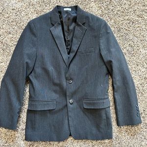 Calvin Klein Boy's Suit Jacket Blazer Coat Youth Size 14 Grey 2 Button